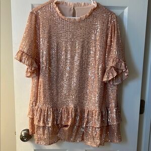 Chic Soul Pink Ruffle Top